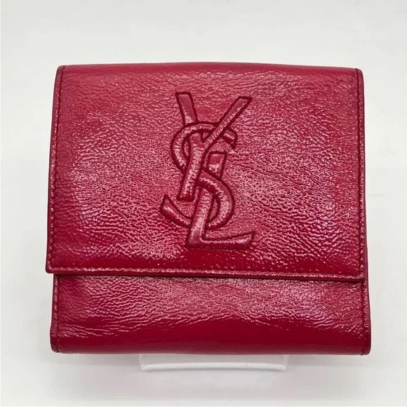 Yves Saint Laurent Red Leather Wallet - Picture 2 of 13